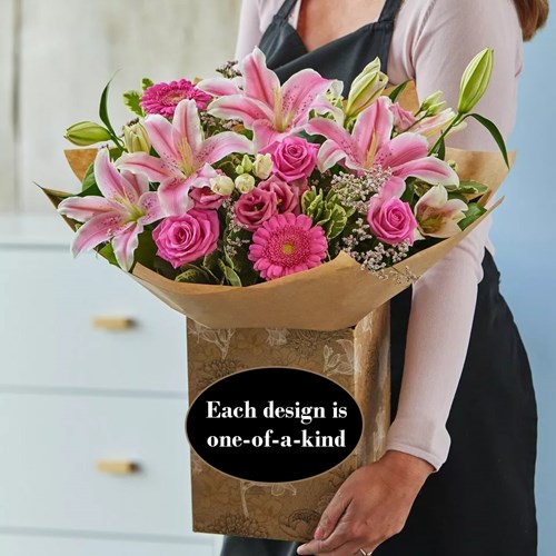 Large Rose & Lily Hand-tied - Celebrate in Style